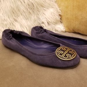 Tory Burch Suede Minnie Travel Ballet Flat